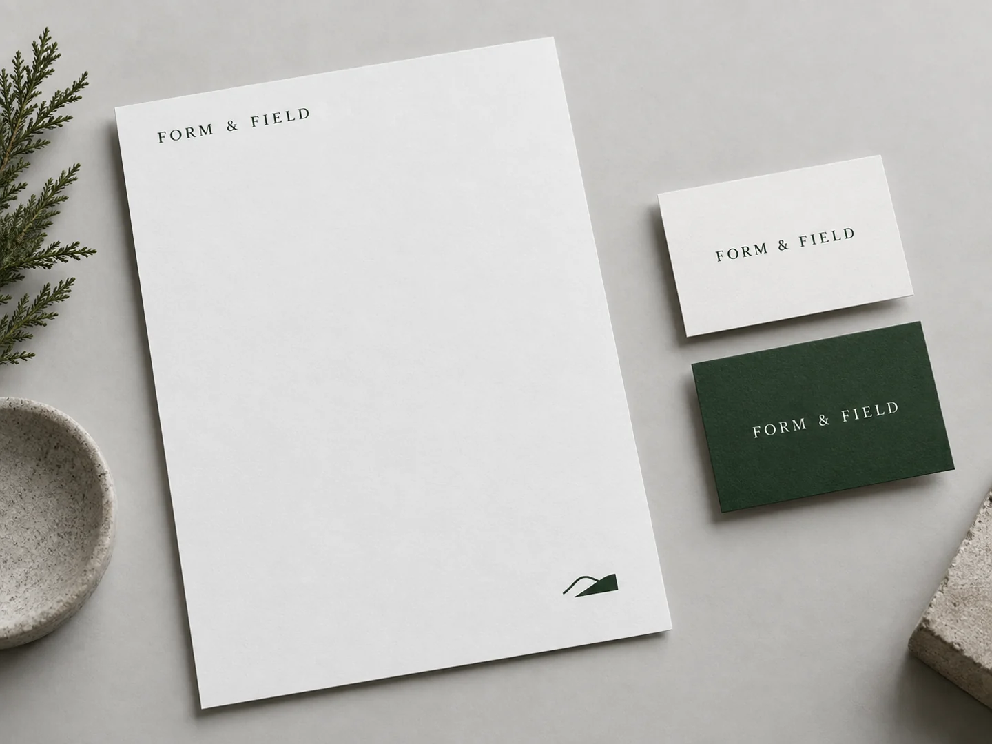 Professional company letterhead design with an open writing area