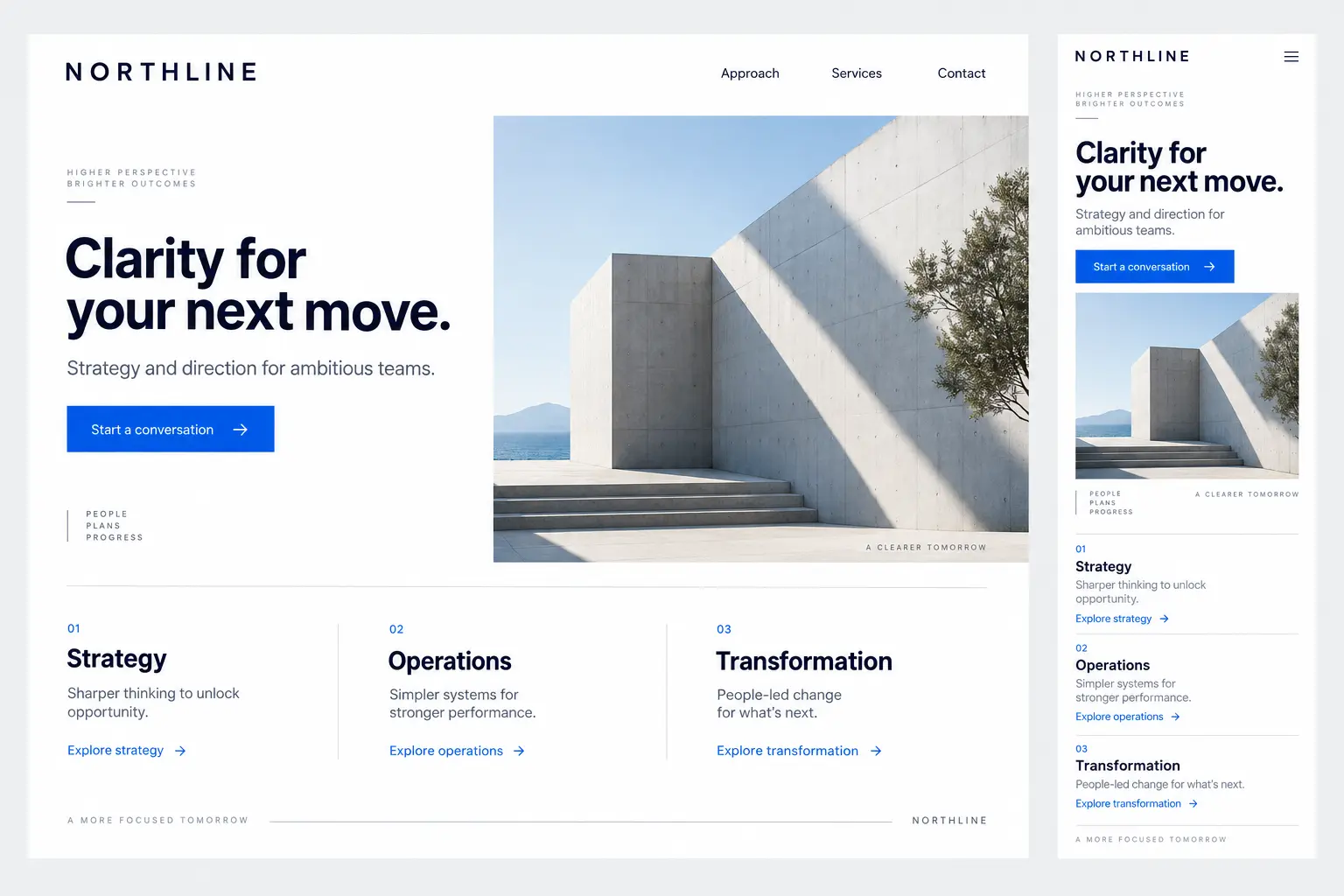 Websites / Three directions — fictional concept exploration by Sage Design Lab